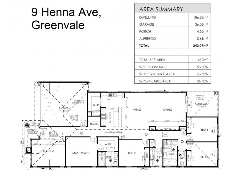 9  Henna Avenue, Greenvale VIC 3059 Floorplan