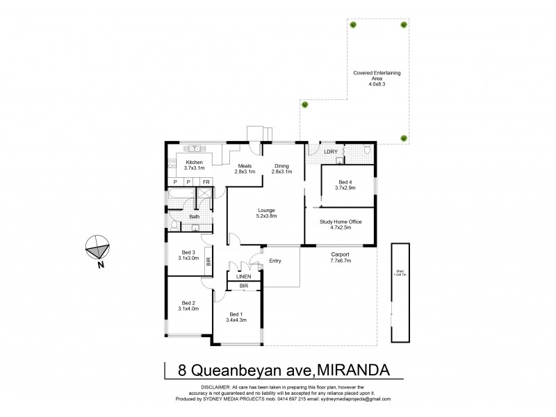 8 Queanbeyan Avenue, Miranda NSW 2228 Floorplan