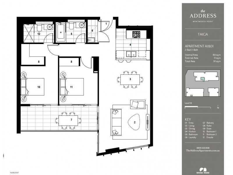 1801/46 Savona Drive, Wentworth Point NSW 2127 Floorplan