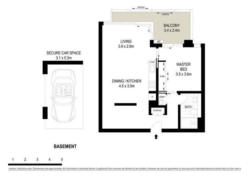 1703/8 Wynne Avenue, Burwood NSW 2134 Floorplan