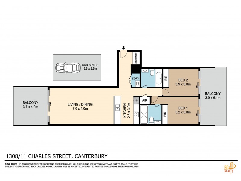 1308/11 Charles Street, Canterbury NSW 2193 Floorplan