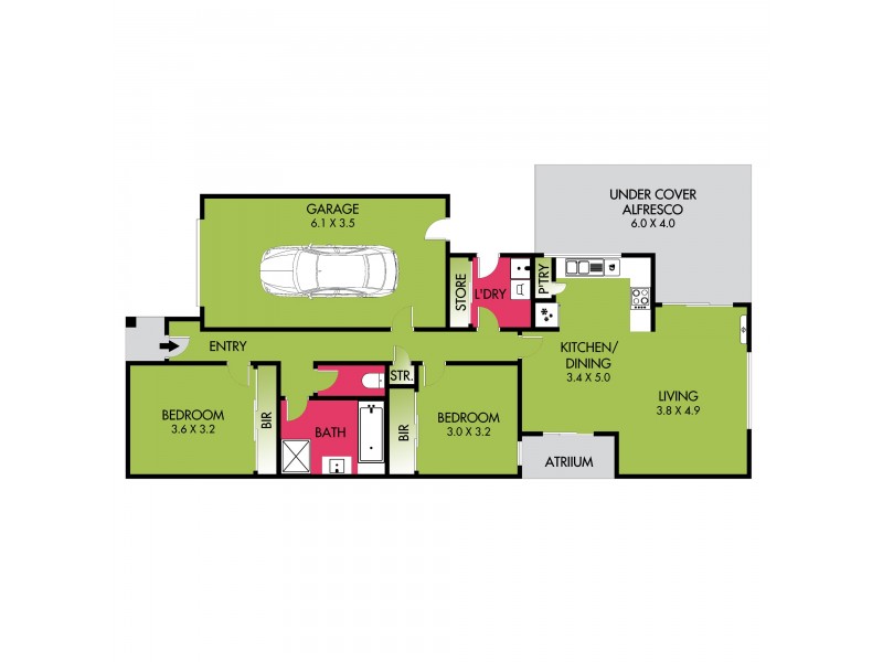 2/6 VINCENT COURT, Whittington VIC 3219 Floorplan