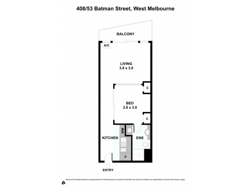 408/53  Batman Street, West Melbourne VIC 3003 Floorplan