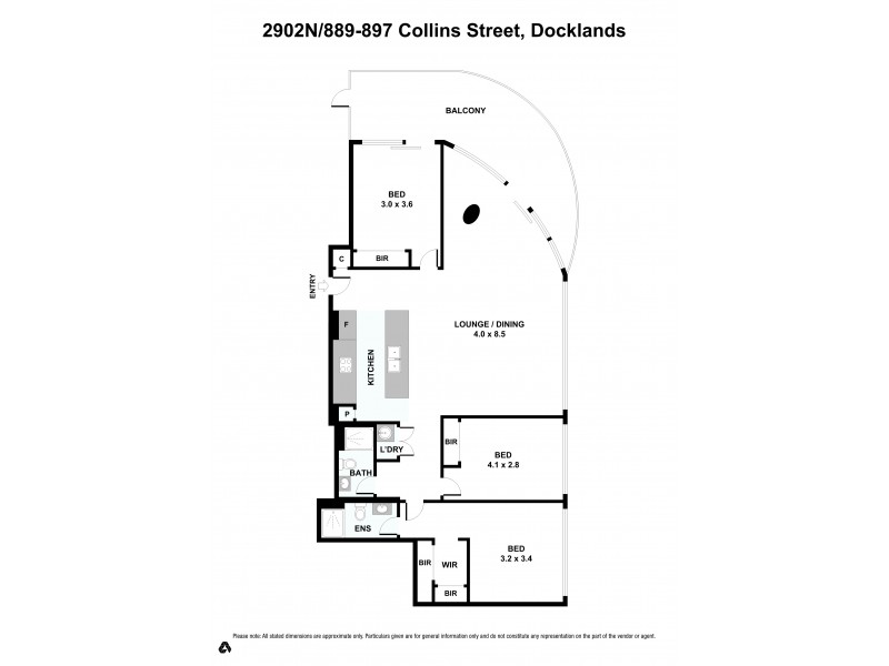 2902N/889-897 Collins Street, Docklands VIC 3008 Floorplan