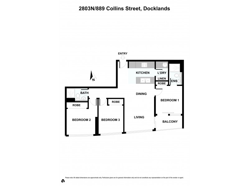 2803N/889-897 Collins Street, Docklands VIC 3008 Floorplan