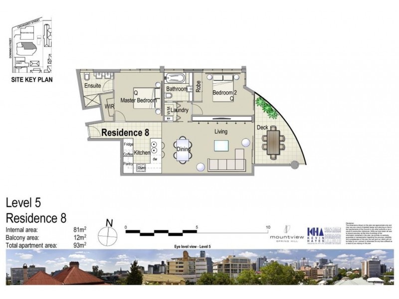 Unit 8/Level 5 Mountview Residences at 10 Downing Street, Spring Hill QLD 4000