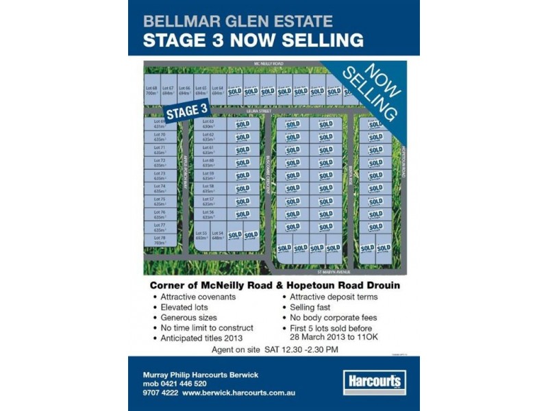 Lot  54 – 78 Corner of McNeilly Road & Hopetoun Road, Drouin VIC 3818