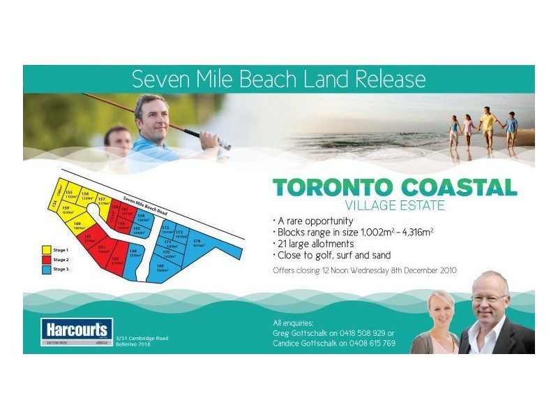 * Toronto Coastal Village Estate, Seven Mile Beach TAS 7170