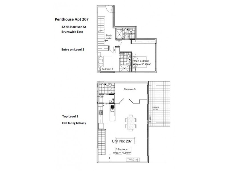 207/42-44 Harrison St, Brunswick East VIC 3057 Floorplan