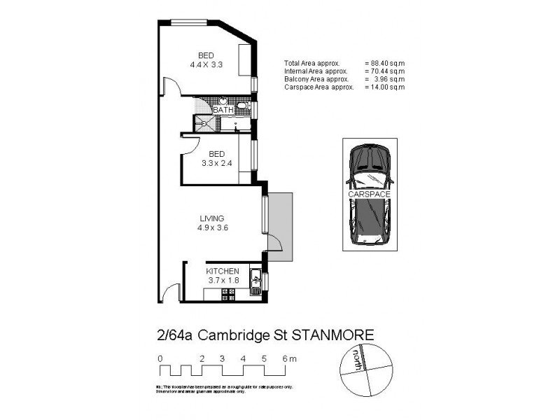 2/64a Cambridge Street, Stanmore NSW 2048 Floorplan