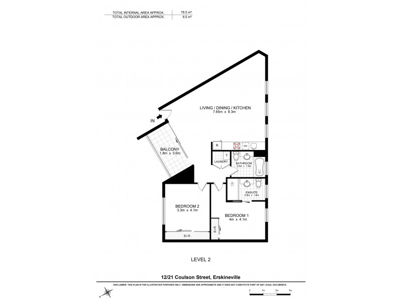 12/21 Coulson Street, Erskineville NSW 2043 Floorplan