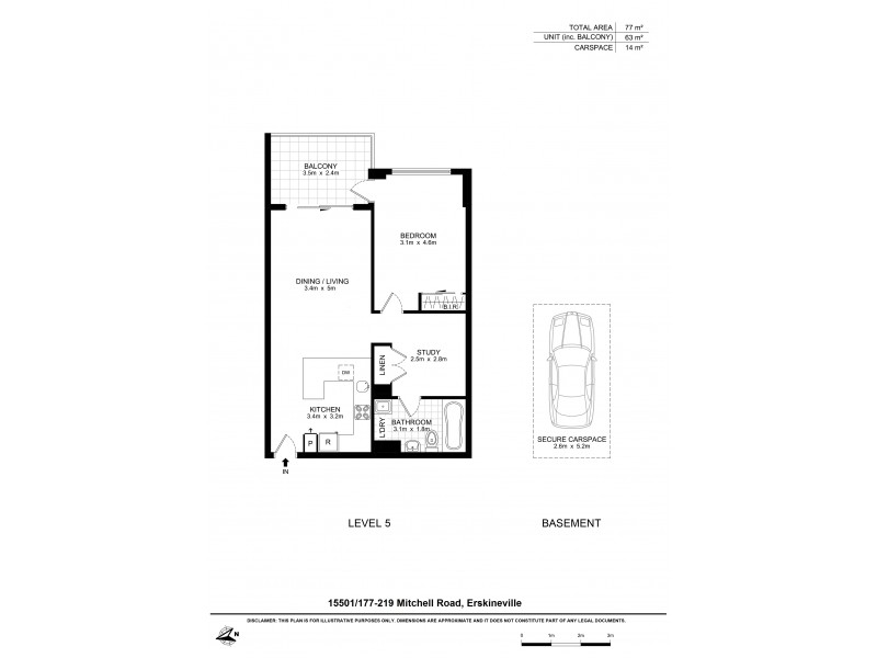 15501/177 Mitchell Road, Erskineville NSW 2043 Floorplan