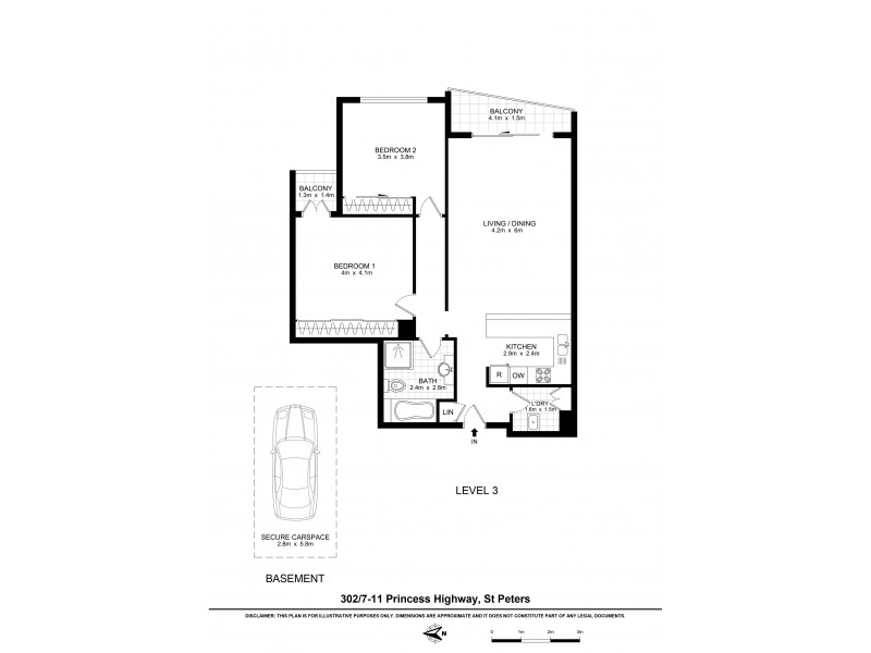 G302/7-11 Princes Hwy, St Peters NSW 2044 Floorplan