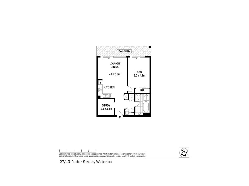 27/13 potter street, Waterloo NSW 2017 Floorplan