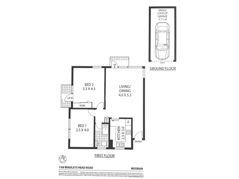 1/68 Bradley’s Head Road, Mosman NSW 2088 Floorplan