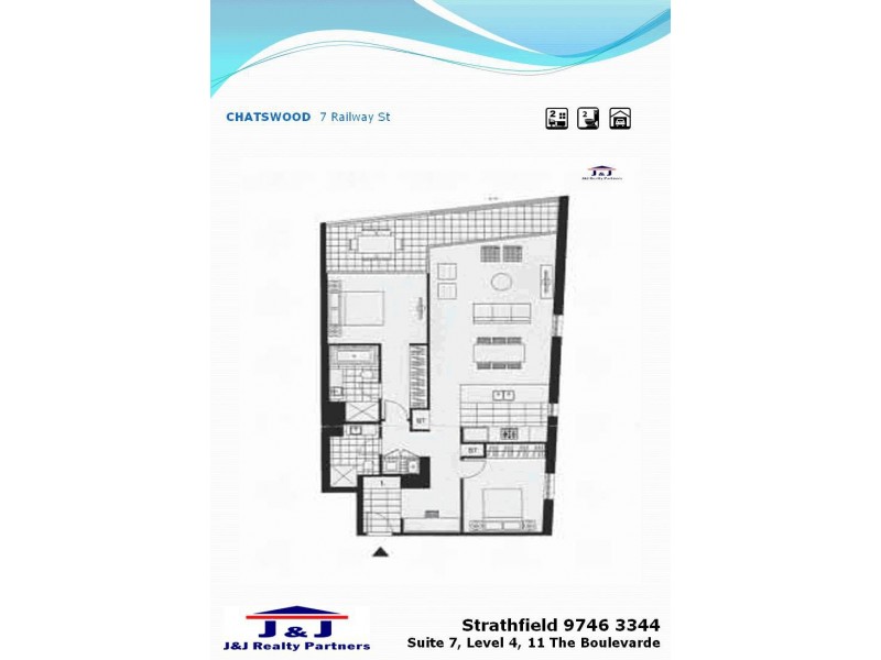 2506/7 Railway St, Chatswood NSW 2067 Floorplan