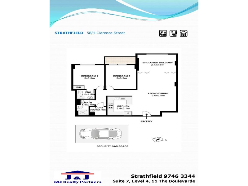 58/1 Clarence St, Strathfield NSW 2135 Floorplan