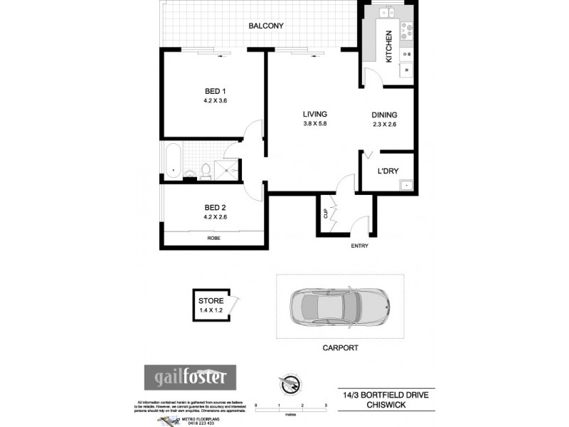 14/3 Bortfield Drive, Chiswick NSW 2046 Floorplan