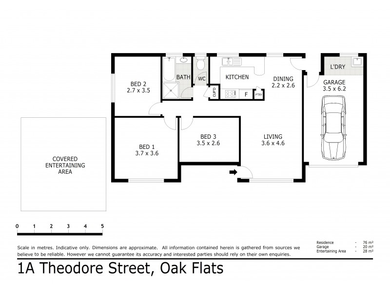 1A Theodore Street, Oak Flats NSW 2529 Floorplan