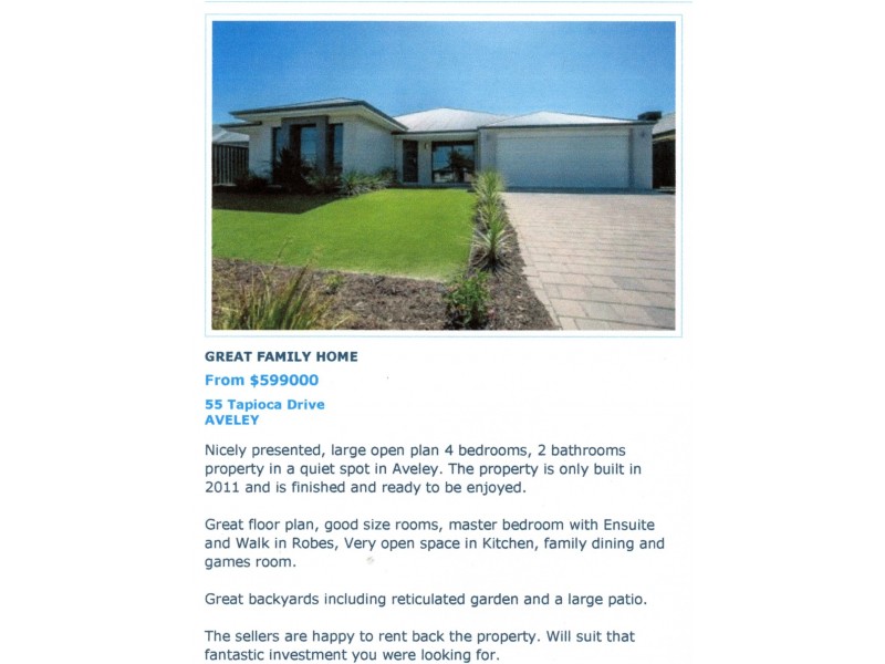 55 TAPIOCA  DRIVE, Aveley WA 6069