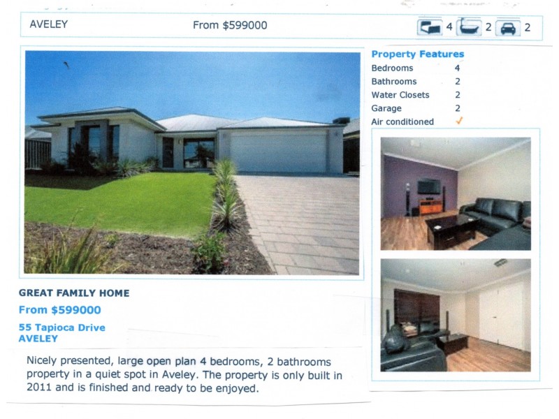 55 TAPIOCA  DRIVE, Aveley WA 6069
