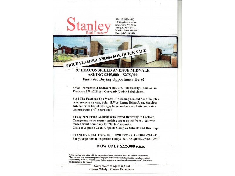 87 BEACONSFIELD AVENUE, Midvale WA 6056