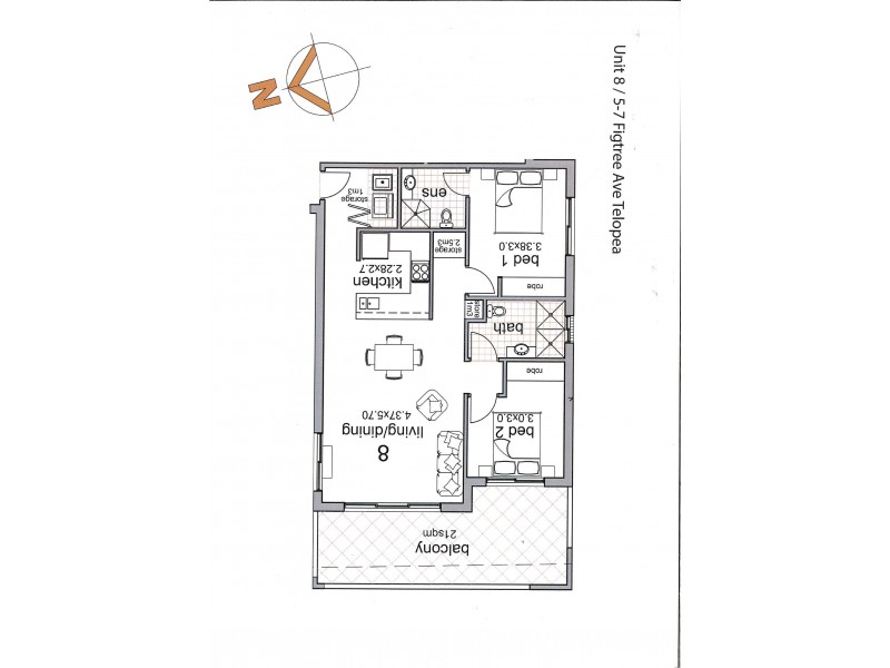 8/5-7 Fig Tree Ave, Telopea NSW 2117 Floorplan