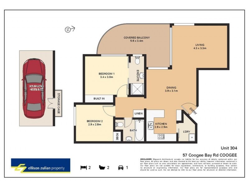 304/57 Coogee Bay Road, Coogee NSW 2034 Floorplan