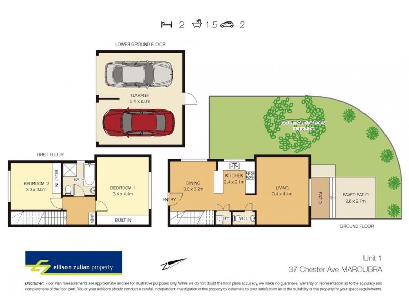 1/37 Chester Avenue, Maroubra NSW 2035 Floorplan