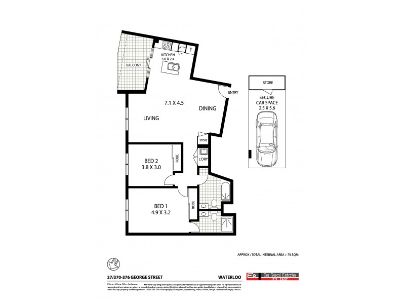 27/370-376 George Street, Waterloo NSW 2017 Floorplan