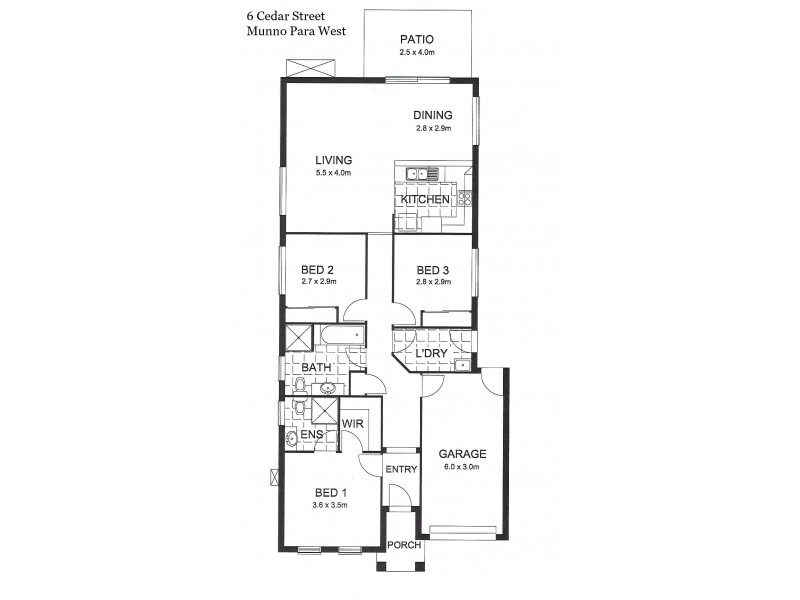 6 Cedar Street, Munno Para West SA 5115 Floorplan