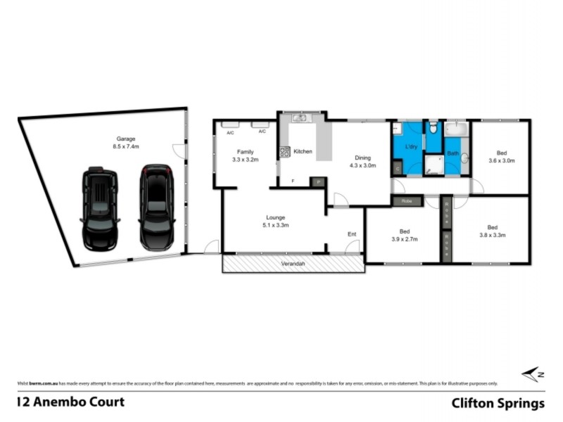 12 Anembo Court, Clifton Springs VIC 3222 Floorplan