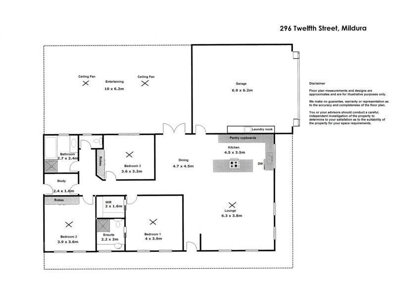 296  Twelfth Street, Mildura VIC 3500 Floorplan
