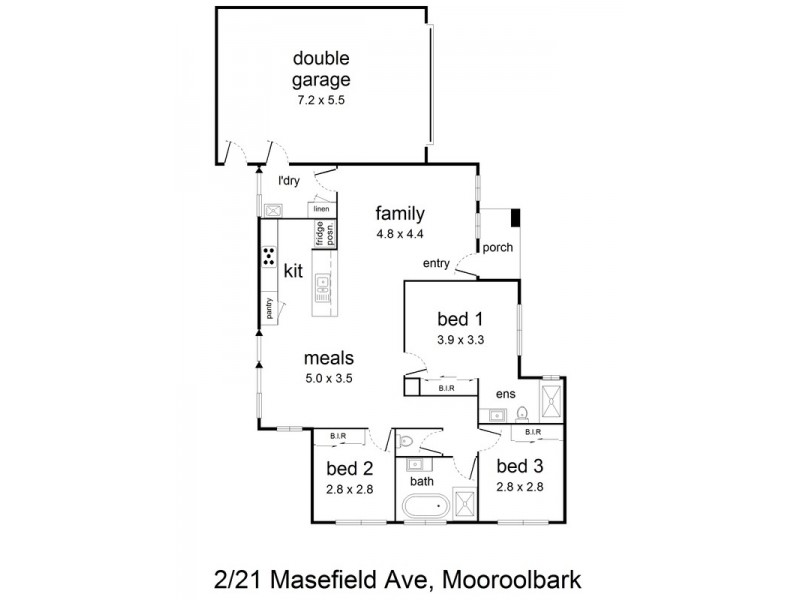 2/21 Masefield Avenue, Mooroolbark VIC 3138 Floorplan