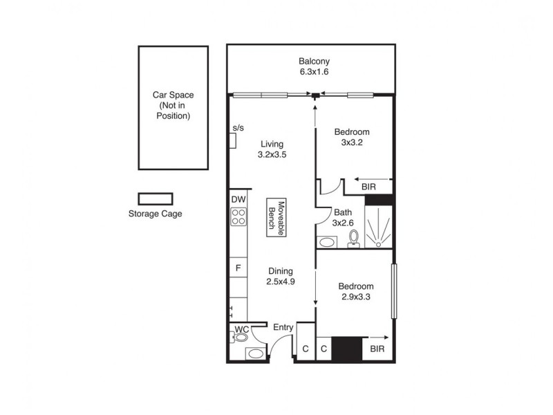 1504/50 Claremont Street, South Yarra VIC 3141 Floorplan