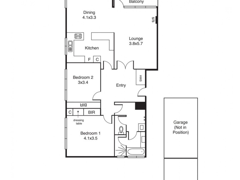 3/21A Dickens Street, Elwood VIC 3184 Floorplan