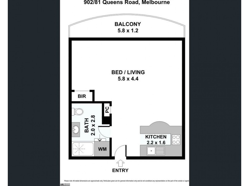 902/81 Queens Road, Melbourne VIC 3000 Floorplan