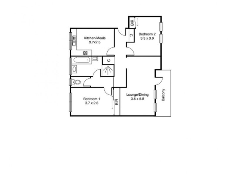 2/61 Robe Street, St Kilda VIC 3182 Floorplan