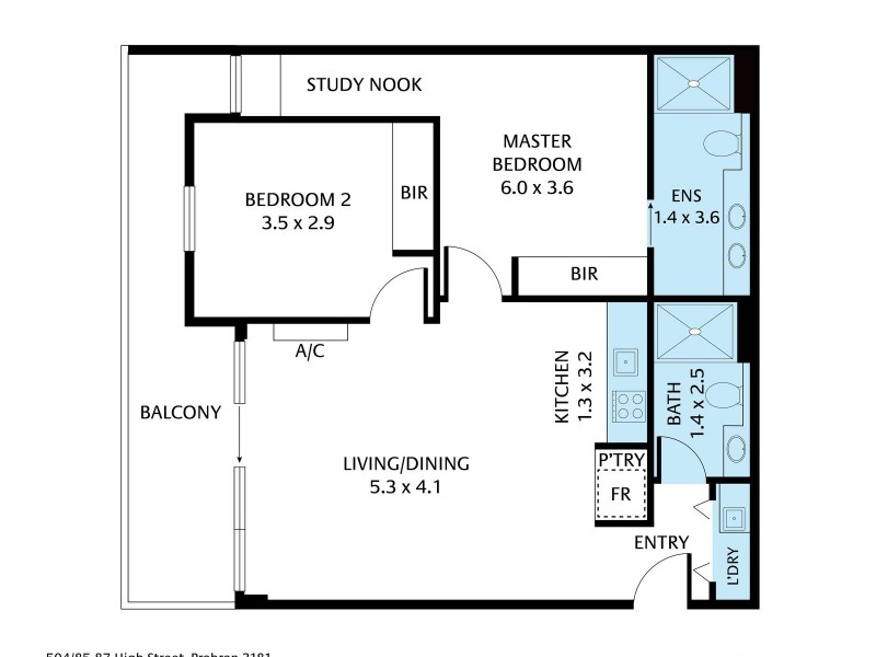 504/85-87 High Street, Prahran VIC 3181 Floorplan