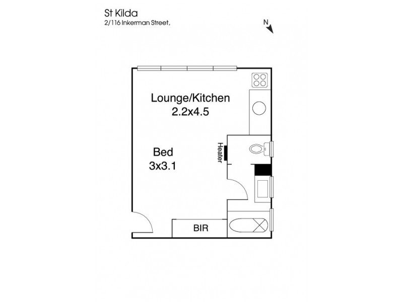 2/116 Inkerman Street, St Kilda VIC 3182 Floorplan