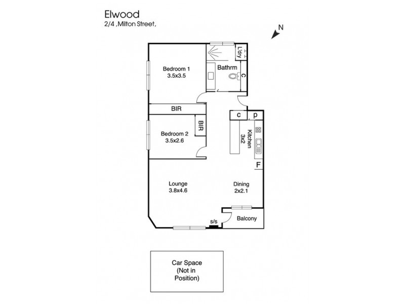 2/43 Milton Street, Elwood VIC 3184 Floorplan