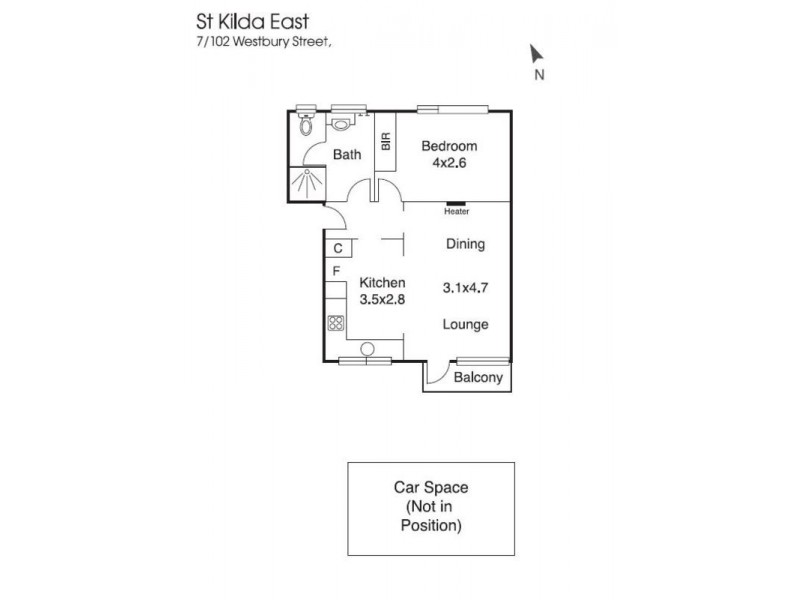 102 Westbury  Street, St Kilda East VIC 3183 Floorplan