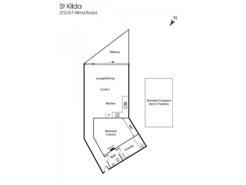 213/3-7 Alma Road, St Kilda VIC 3182 Floorplan