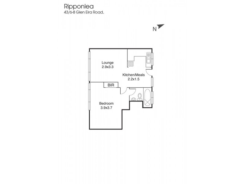 43/8 Glen Eira Road, Ripponlea VIC 3185 Floorplan