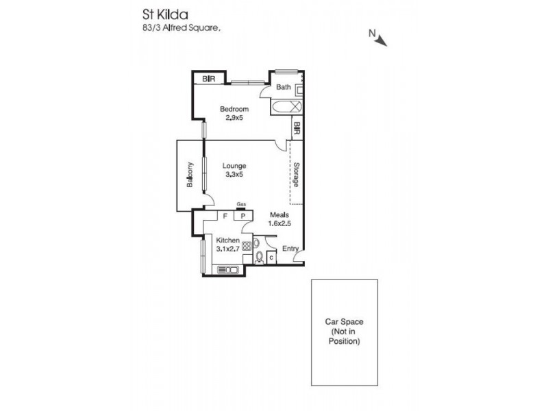 83/3 Alfred Square, St Kilda VIC 3182 Floorplan