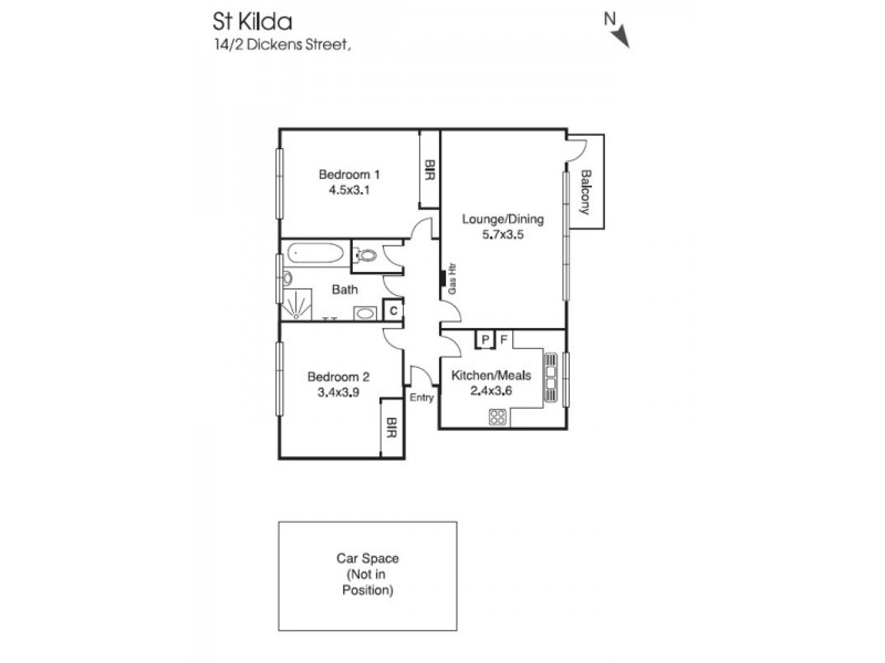 14/2 Dickens Street, Elwood VIC 3184 Floorplan