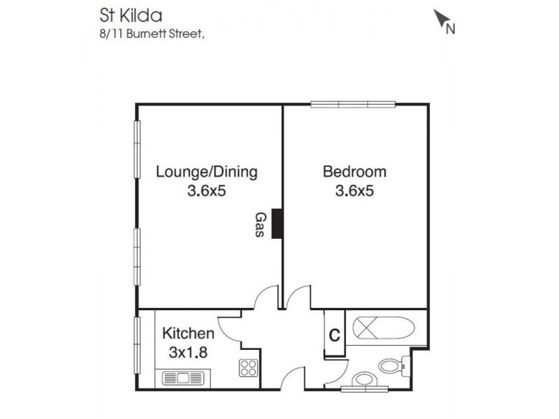 8/11 Burnett Street, St Kilda VIC 3182 Floorplan