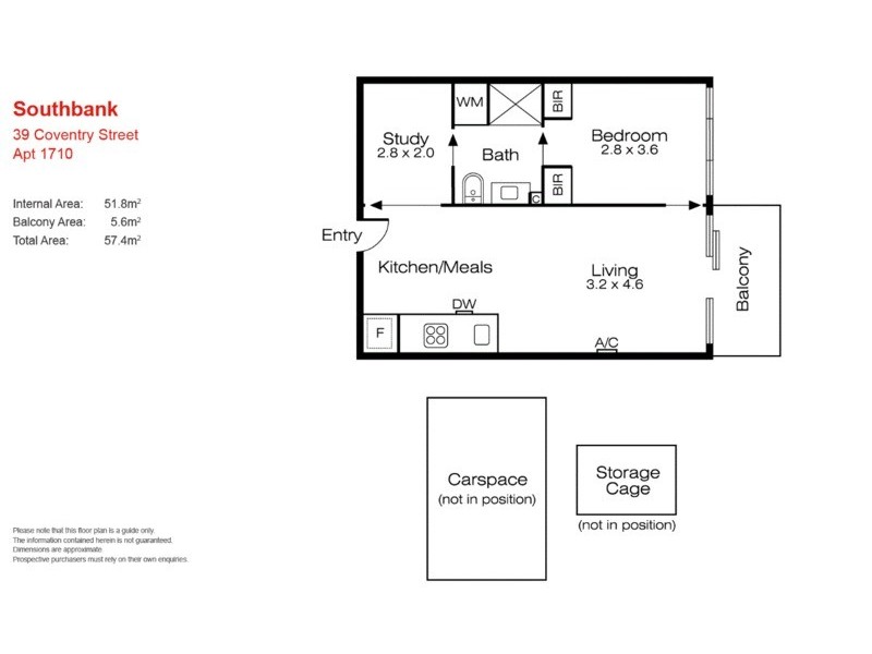 #1710/39 Coventry Street, Southbank VIC 3006 Floorplan