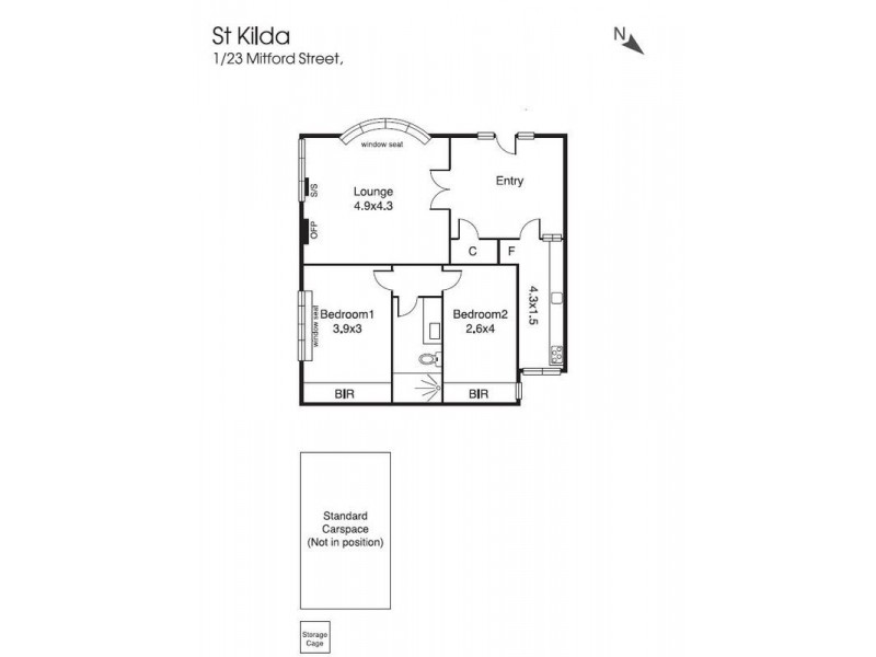 1/23 Mitford Street, St Kilda VIC 3182 Floorplan