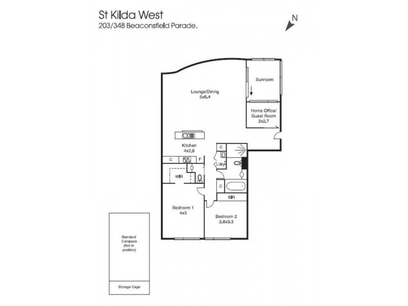 203/348 Beaconsfield Parade, St Kilda West VIC 3182 Floorplan